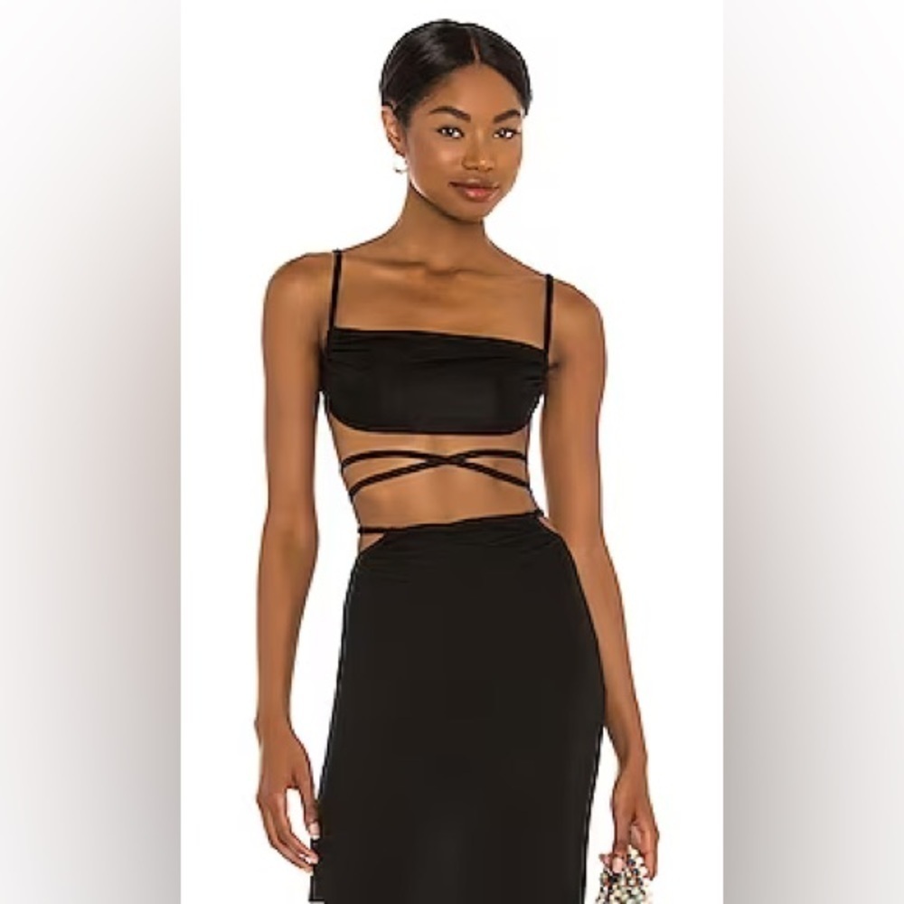 We Wore What Ruched Tie Back Top Medium NWT